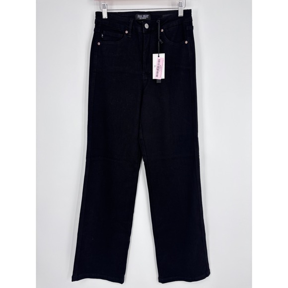Judy Blue Denim - Judy Blue High Waist Tummy Control Straight Fit Jeans Womens 7/28 Black Stretch